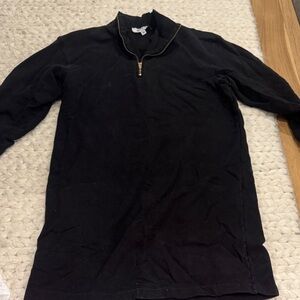 Black Long Sleeve Zip-Up Shirt dress